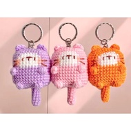 Cat style keychain, cat wool keychain