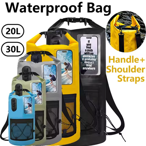 20L/30L Waterproof Dry Bag for Women Men PVC Waterproof Shoulder Backpack Swimming Rafting Kayaking