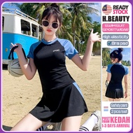 [H.BEAUTY]swimsuit woman women swimming suit 泳衣女 short sleeve swimming suit woman 2 Piece swimwear w