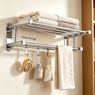 50CM SUS 304 Stainless Steel Towel Rack Solid Foldable Towel Bar Bathroom Rack