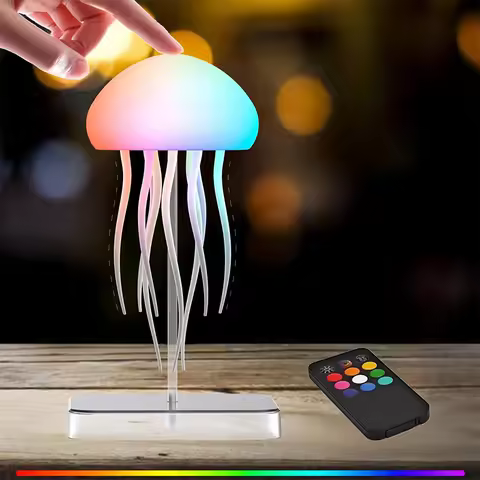 LED Jellyfish Lamp with 9 Tentacles 2 Working Modes Ultra Long Battery Life Colour Gradient Light Ef
