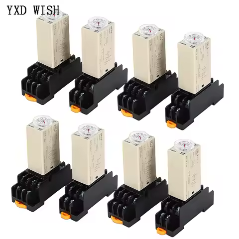 10set Delay Time Relay H3Y-2 8 Pin DC12V 24V AC220V Timer Relays Switch 1S 3S 5S 30S 60S 5M 10M 30M 