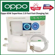 Oppo 65W SuperVooc 2.0 Fast Charger UK Plug with Free SuperVooc Type C Fast Data Cable Original