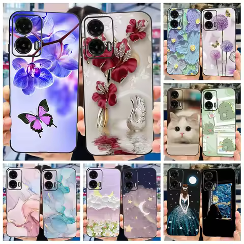 For Motorola Moto G35 5G Case Popular Flower Butterfly Soft Silicone TPU Matte Cover For Moto G35 20