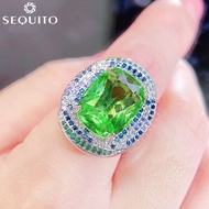 SEQUITO 2024 New Design Women Banquet Adjustable Rings Paved Bling AAA Cubic Zirconia Big Great Ligh