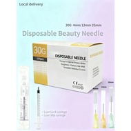 COD 10/100pcs 30G Disposable beauty Needle 4mm 13mm 25mm can be used 1ml syringe Luer Lock /Luer Sli
