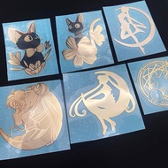 J20readystock Sailor Moon Sticker Phone Case Laptop Decoration Metal Sticker Water Ice Moon Anime St