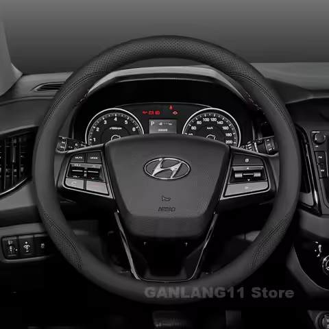 Leather Car Steering Wheel Cover For Hyundai Tucson SantaFe Palisade Sonata i10 i20 i30 Auto interio