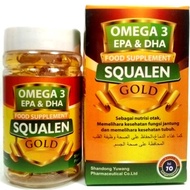 OMEGA 3 SQUALENE Fish Oil Gold Original / minyak ikan Salmon Soft Gel 70 kapsul Omega 3, 6 &amp; 9