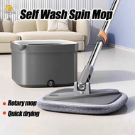 Self Washing Spin Mop 3 Cloth Mop 360 Rotation Cleaning Flat Mop with Bucket