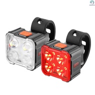 Bike Rechargeable Front Headlight Waterproof Rear for Riding and Lights Set Night