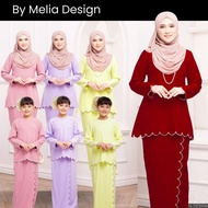 Baju Kurung Raya 2024 Ibu dan Anak Sedondon Baju Kurung Moden Kedah Soft Yellow Maroon Lilac Dusty P