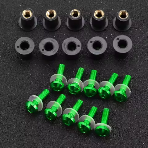 10 Pcs M5 Windscreen Bolts Windshield Deflectors Screws kits For Kawasaki ZX6R ZX-6R ZX 6R ZX7R ZX9R