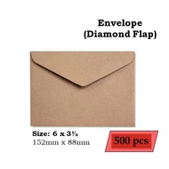 Small  Brown / White / Blue /Koko Envelope Sampul Surat (6x3½ / 6⅜x4½) (500pcs/box)