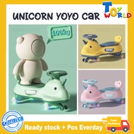 self powered ride on support 100kg UNICORN YOYO CAR Baby Swing Car children plasma car