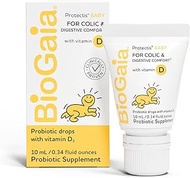 BioGaia Protectis Probiotics Drops With Vitamin D For Baby,Nfants, Newborn And Kids Colic, Spit-Up, Constipation &amp; Digestive Comfort, 10 Ml, 0.34 Oz, 1 Pack