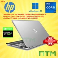 #1411 Used / 2nd Hand Hp Pavilion 15 Gaming Intel Core i7-6700HQ 8GB 240GB SSD NVIDIA Geforce GTX960