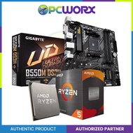 AMD RyzenTM 5 5600 Desktop Processor with Gigabyte B550M-DS3H AM4 Socket Micro ATX Motherboard Bundl