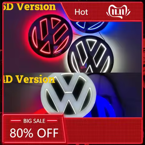 2026 Hot For VOLKSWAGEN VW 1Pc VW 11cm 4D 5D Logo Light LED Rear Badge Light Front Grille Emblem For