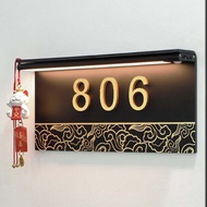 Chinese style financial cat wind chime 3D signage HDB Unit Customised Unit Sign door sign  door unit