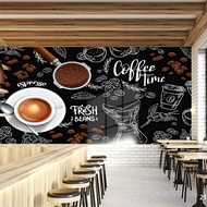 Wallpaper Dinding 3D Custom Cafe Coffee Shop/ Kafe Kopi (21BS-014)