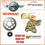 BENELLI TNT 300<600<302R<502<TRK502<LEONCINO 500< SPROCKET 525-120 LINK ORING CHAIN W-STANDARD