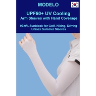 [MODELO] UPF50+ UV Cooling Arm Sleeves with Hand Coverage 99.9% Sunblock