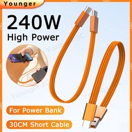 USB/Type C to Type C Super Fast Charging Cable | 240W High Power Phone Charger Cord | 30CM Power Ban