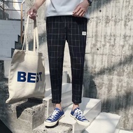 Linen Plaid Pants Men Pants Men Streetwear Men Pants
