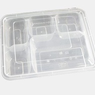 Food Storage ✬SKZ 10pcs 5D Edible level Thicken Disposable Bento Box 4 division/grid with Lids Lunch