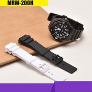 Resin Watch Strap For Casio MRW-200H 18MM Watch Band Mens Sports Waterproof Black White  Replacement