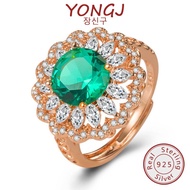 MAWAR YONGJ Luxury Moissanite Open Ring 3CT Sparkling Rose Gold 18K