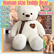 (COD )160/180cm Big teddy bear plushie human size 6ft Bears plush Stuffed Toy 5ft pink teddy bear pl