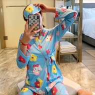 HS COD 20 Motif Stelan PP Import wanita / Piyama Impor PP / baju tidur wanita lengan  panjang / Baju