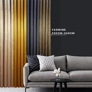 namaskar.curtain - Yasmine Mix Blackout Curtain Window Ready Made Hook Eyelet (330cm-340cm)