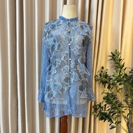 Delova Wardrobe - DIRA OUTER BLOUSE Modern Casual Atasan Baju Pakaian Dress Wanita Brukat Tali Tulle