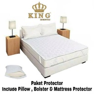 King Identic 3-In-1 Protector Package - Mattress Protector + Pillow + Bolster Protector