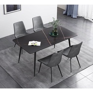 [4-8 Seater] Sintered Stone Dining Table Chair Sets Anti Scratch Durable Table Set Meja Makan Modern