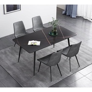 [4-8 Seater] Sintered Stone Dining Table Chair Sets Anti Scratch Durable Table Set Meja Makan Modern Dining Table 岩板餐桌