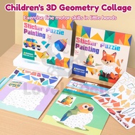 🌞SN🧩 3D Sticker Puzzle Painting Toys DIY Handmade Geometric Creative Early Educational Toys Buku Pel