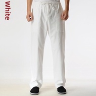 Pure Cotton Old Rough Cloth Mens Tang Suit Kung Fu Practice Pants Wushu Leaf Ask Dragon Bruce Lee Ch