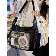 JK Uniform Bag Kawaii Ita Bag DIY Anime Badges Display Shoulder Bag Transparent Crossbody Bag For Wo