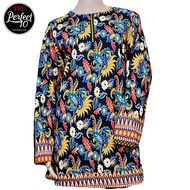 FST Muslimah S-5XL Plus Size Zip Flora Batik Long Sleeve Fashion Blouse Baju Raya 2021 [757_1]