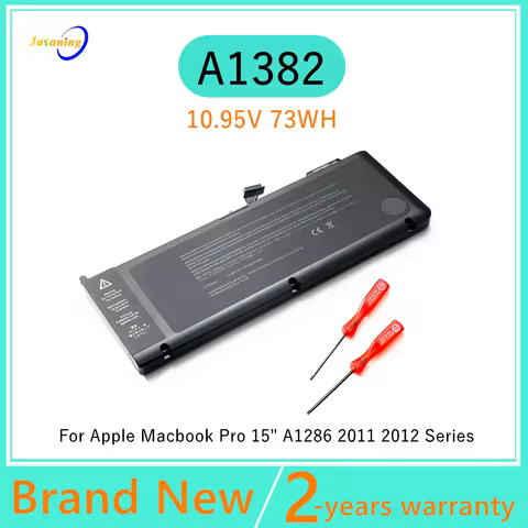 A1382 Laptop Battery For Apple Macbook Pro 15" A1286 2011 2012 Series, + free 2 pcs Screwdrivers