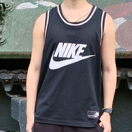 NIKE SPORTSWEAR MESH TANK 大LOGO 運動 休閒 刺繡 球衣 籃球背心 透氣 無袖 男版 黑色 S號 AR9893-010