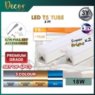 🔥VALUE PACK🔥 PREMIUM LED T5 Tube Light Lampu T5 LED Cabinet Plaster Ceiling Light c/w Full Set Conne