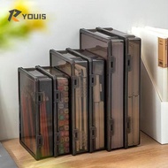 YOUIS Certificate Storage Box, A4 Plastic A4 File Box, Durable Dustproof Multifunctional Transparent