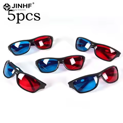 5pcs Black Frame Universal 3D Plastic Glasses/Oculos/Red Blue Cyan 3D Glass Anaglyph 3D Movie Game D