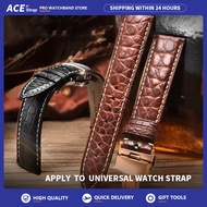 Apply to Universal Watch, Genuine Leather Alligator Pattern Strap with Butterfly Clasp 18mm 19mm 20m