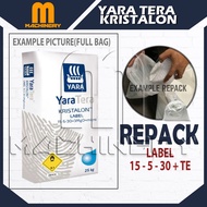 (REPACK) M.Machinery Yara Tera Kristalon Label 15-5-30+TE 500G NPK Fertilizer Foliar Baja Air